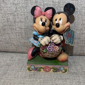 Disney Minnie and Mickey Mouse Figurine - Pink, Blue, Black